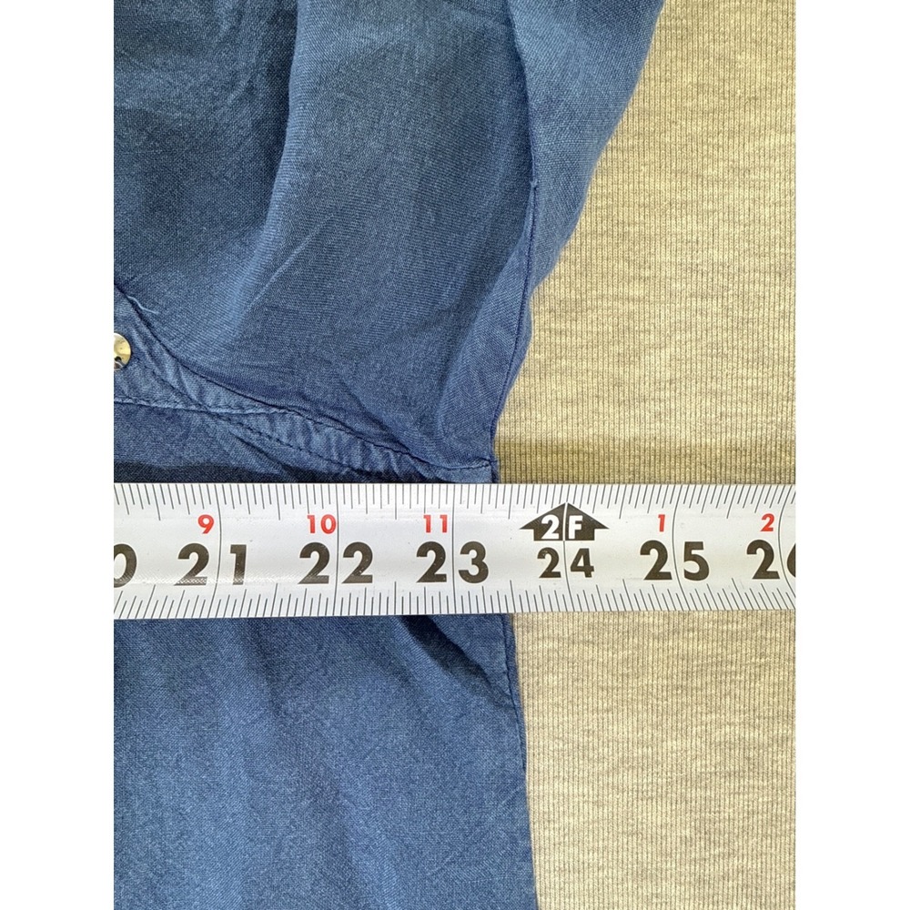 Cato Womens Blue Studded Rayon Button Down Shirt Long‎ Sleeve Plus Size 18/20W - Picture 5 of 8